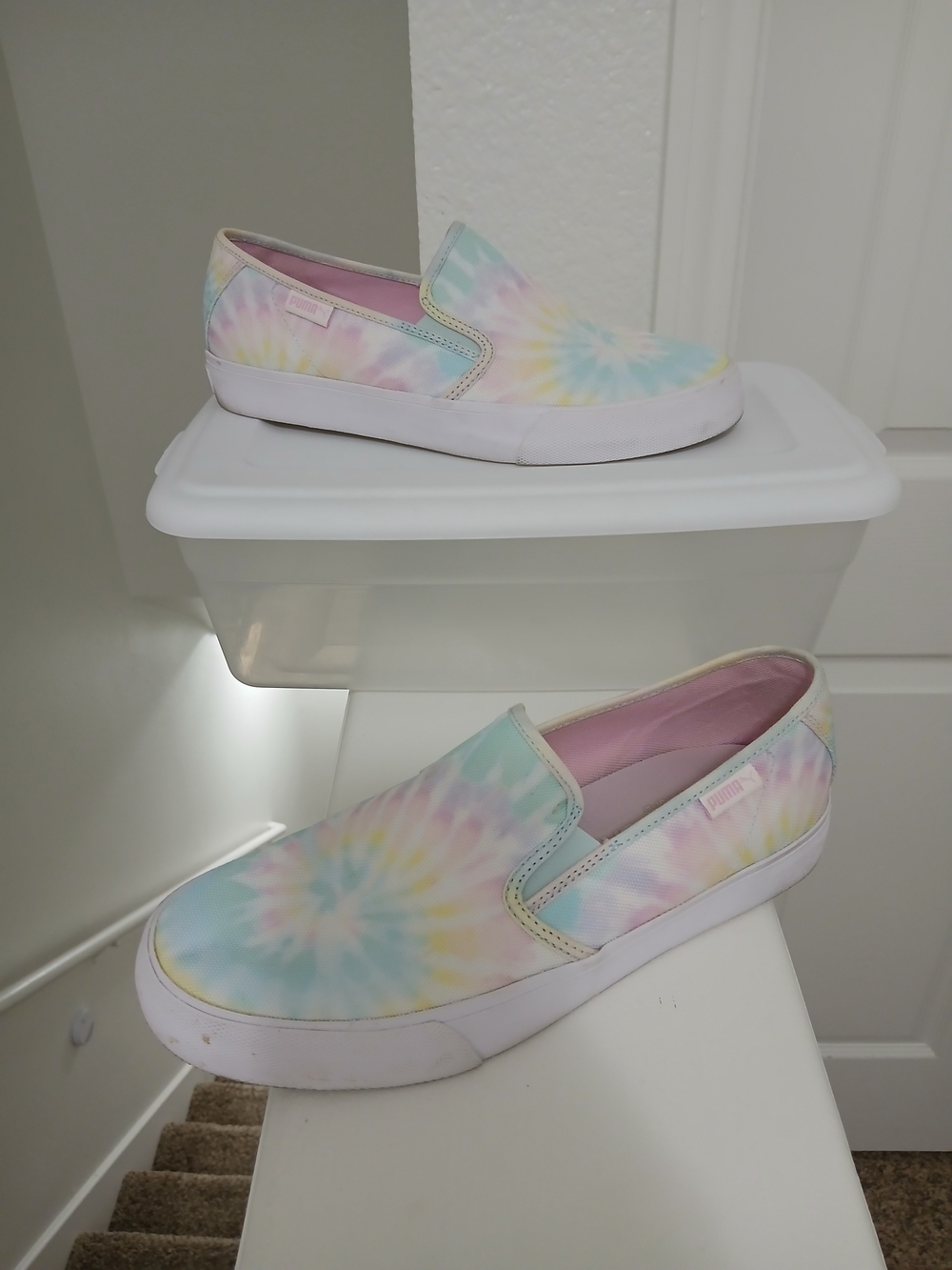 Puma Pastel Tie-Dye Slip-On Sneakers - Pink, Blue, Yellow, Mint